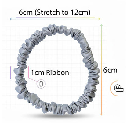 Mulberry Silk Skinny Scrunchies | 22 Momme Set of 3 | Anti-Breakage Hair Ties