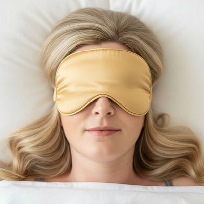 Luxury Wide Satin Sleep Mask | Silk Floss Lining & Travel Pouch
