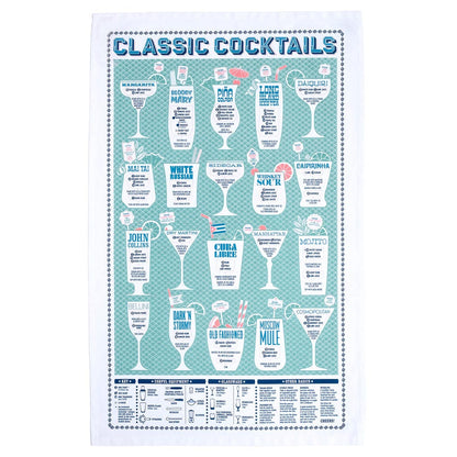 COTTON TEA TOWEL CLASSIC COCKTAILS