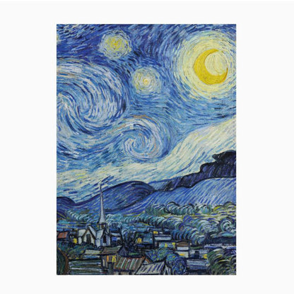 Van Gogh Starry Night 100% cotton tea towel featuring a vibrant Impressionist print.