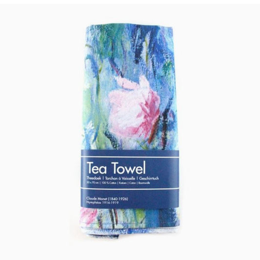 Monet Water Lilies Luxury Cotton Art Tea Towel
