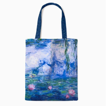 Monet Water Lilies sturdy cotton tote bag featuring the iconic Impressionist artwork.