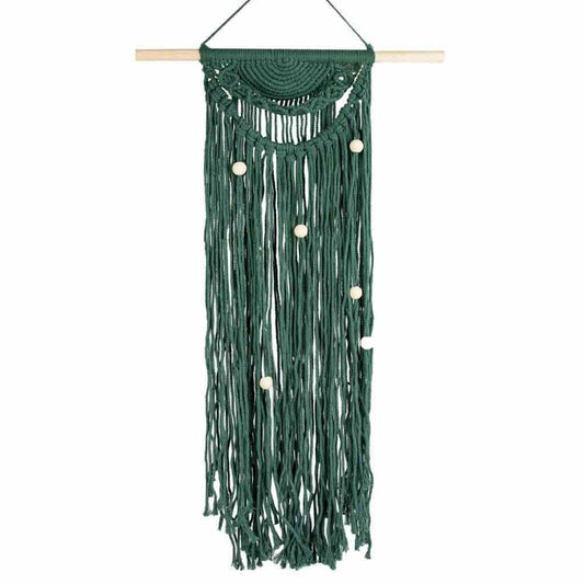 Macrame wall hanging in green